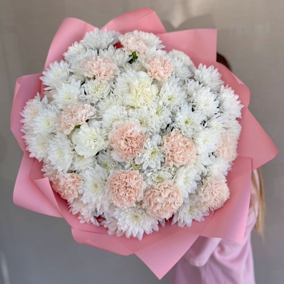 Микс хризантемы и диантуса 